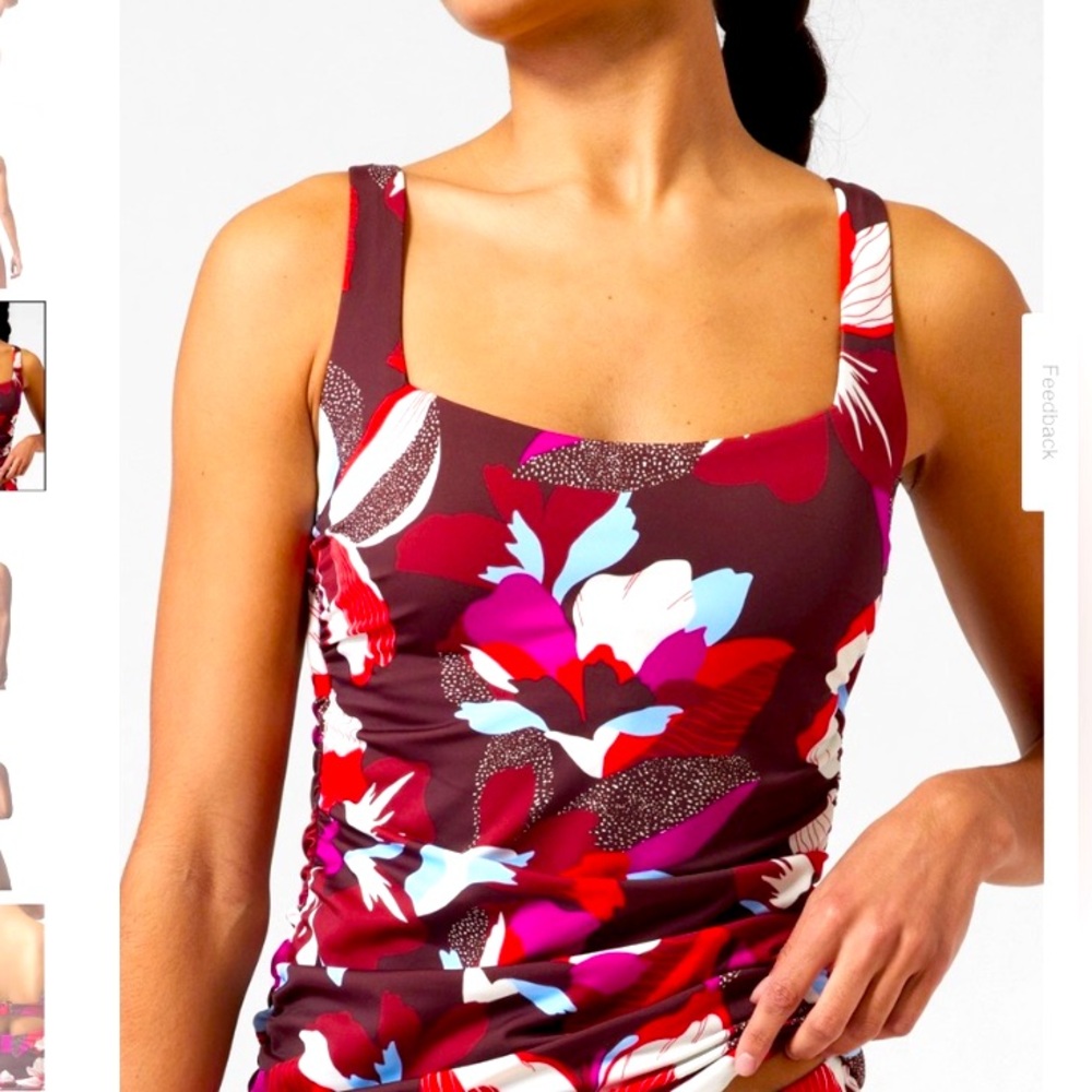Athleta NWT Square Neck Tankini Swim Top